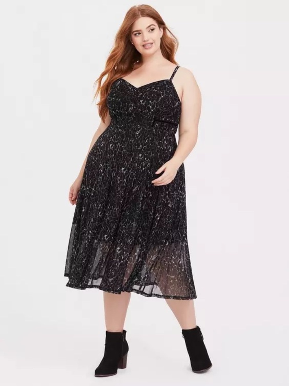 torrid Charcoal Leopard-Print Midi Dress